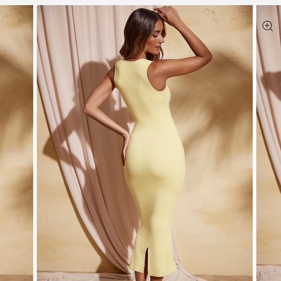 AINSLEE
Square Neck Midi Dress in Pastel Yellow - Picture 2 of 4